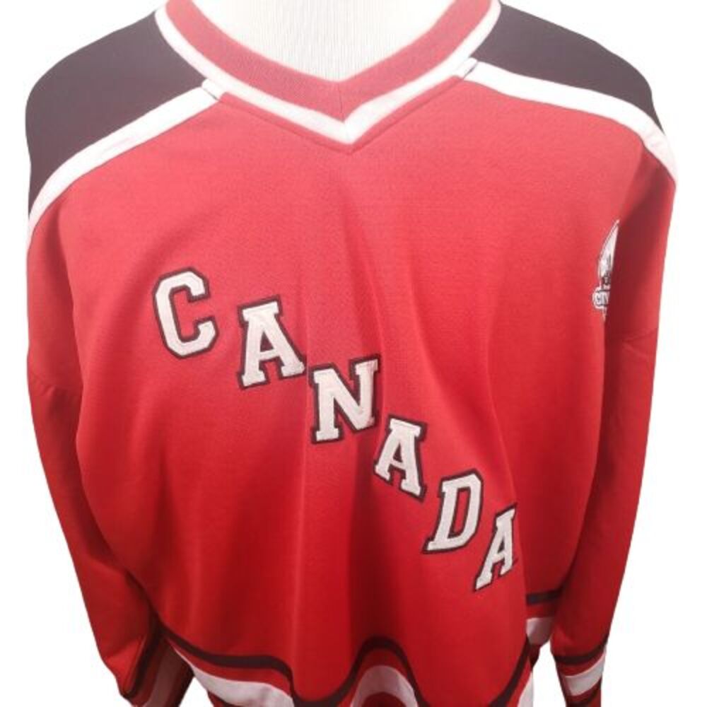 Steve & Barry's Hockey Jersey Y2K Canada Adult XL Extra Large Mens Red City Wide
